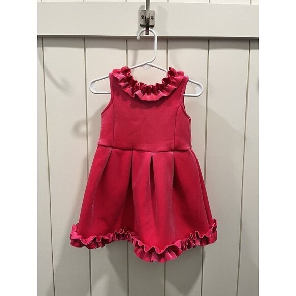 OshKosh B’gosh Other - OshKosh B'gosh Girls Pink Velvet Ruffle Special Occasion Party Dress Size 2T
